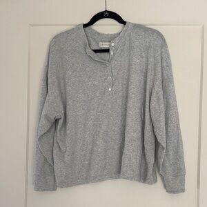 Abercrombie & Fitch long sleeve button up - grey medium